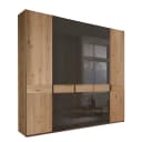 Drehtürenschrank - Glastür A 246 x 216cm Braun/Mokka | Braun