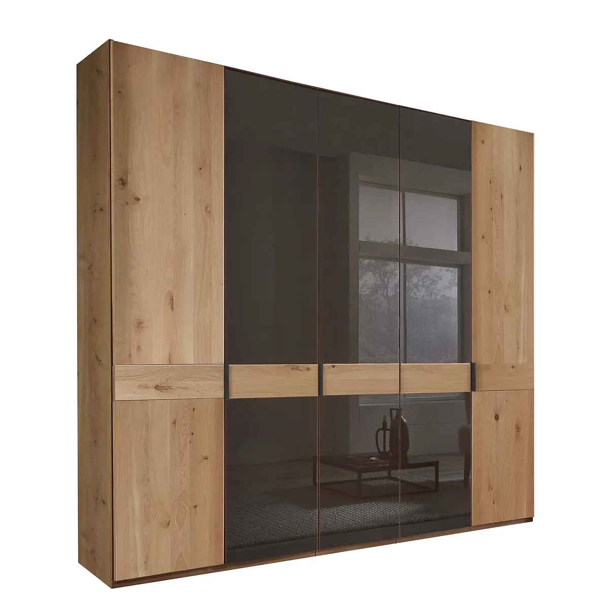 Drehtürenschrank - Glastür A 246 x 216cm Braun/Mokka | Braun