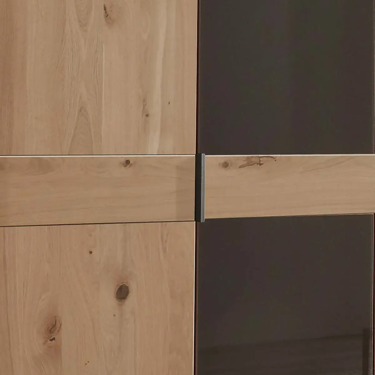Drehtürenschrank - Glastür A 246 x 216cm Braun/Mokka | Braun