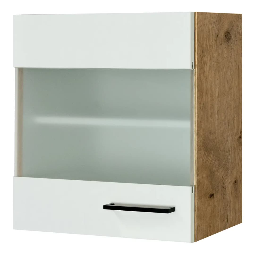 loftscape Hängeschrank Glas horizontal 50cm Weiß/Magnolienweiß | Weiß