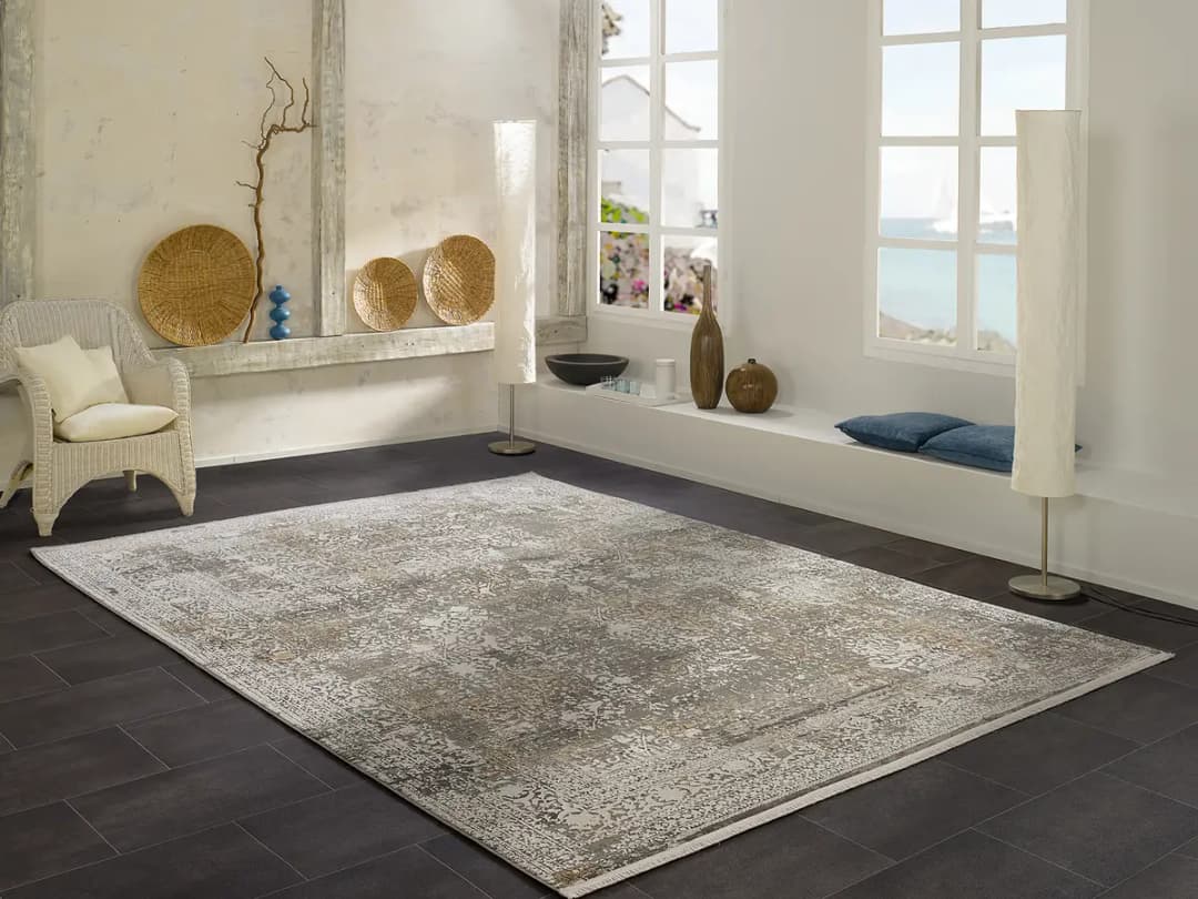 Kurzflorteppich Auroras Elegance | Grau