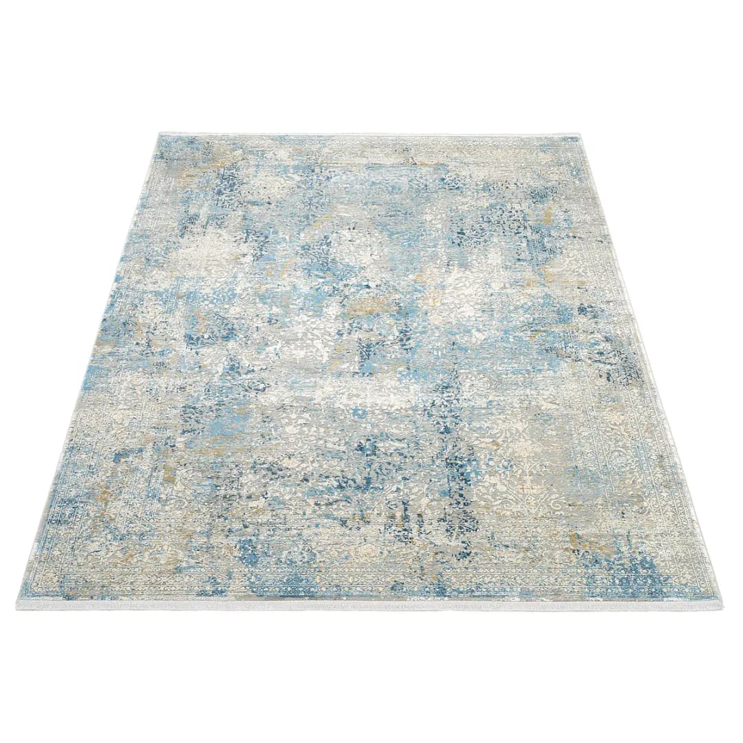 Kurzflorteppich Auroras Elegance Grau/Grau/Blau 60 x 90cm