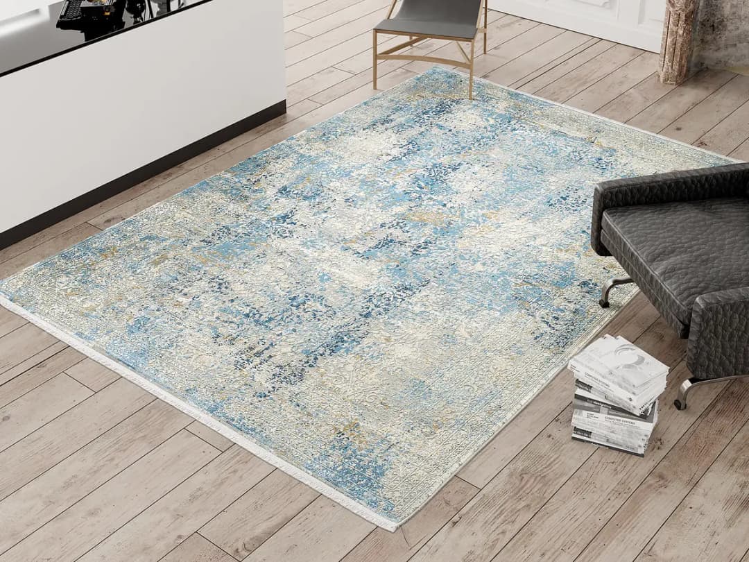 Kurzflorteppich Auroras Elegance Grau/Grau/Blau 60 x 90cm