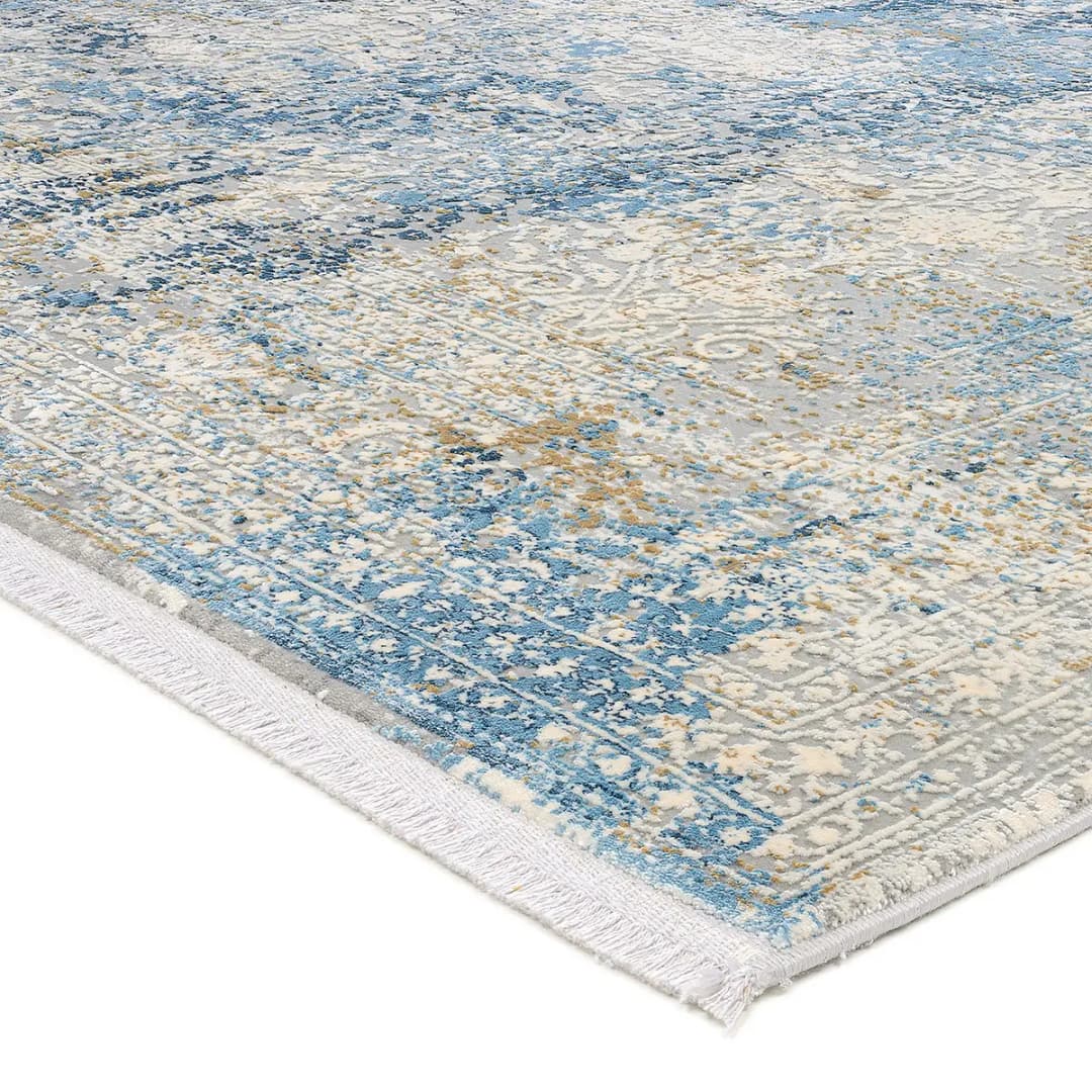 Kurzflorteppich Auroras Elegance Grau/Grau/Blau 60 x 90cm