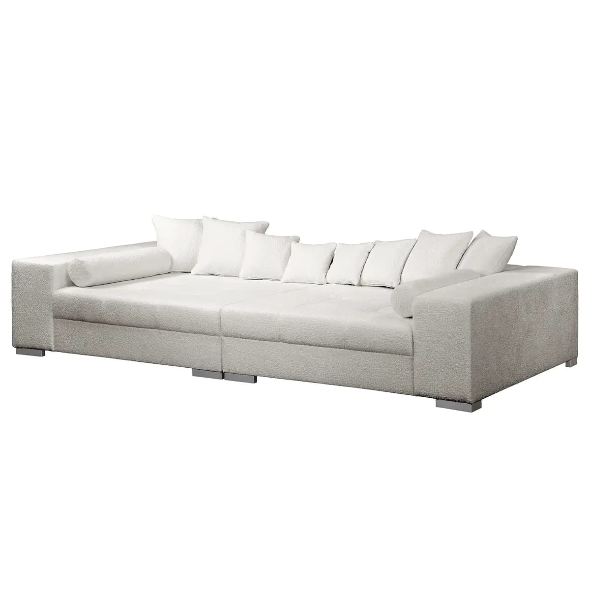 Big-Sofa Grau Bouclé Stoff Abby | Grau