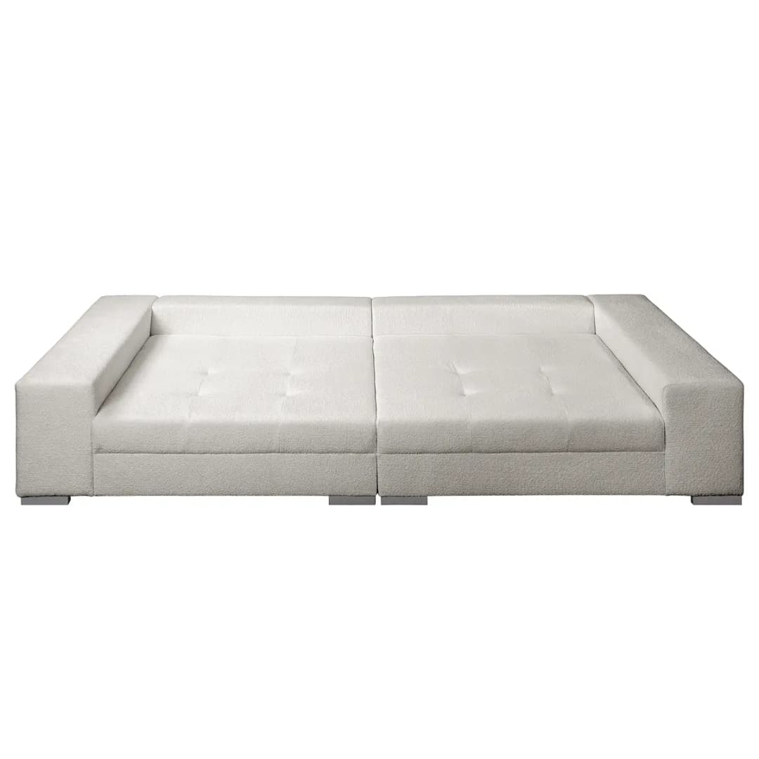 Big-Sofa Grau Bouclé Stoff Abby | Grau