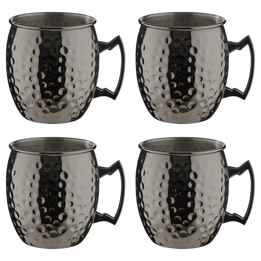 Becher MOSCOW MULE 4er-Set | Schwarz