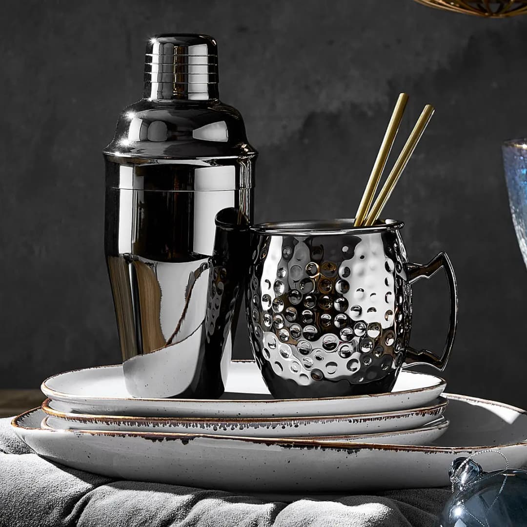 Becher MOSCOW MULE 4er-Set | Schwarz