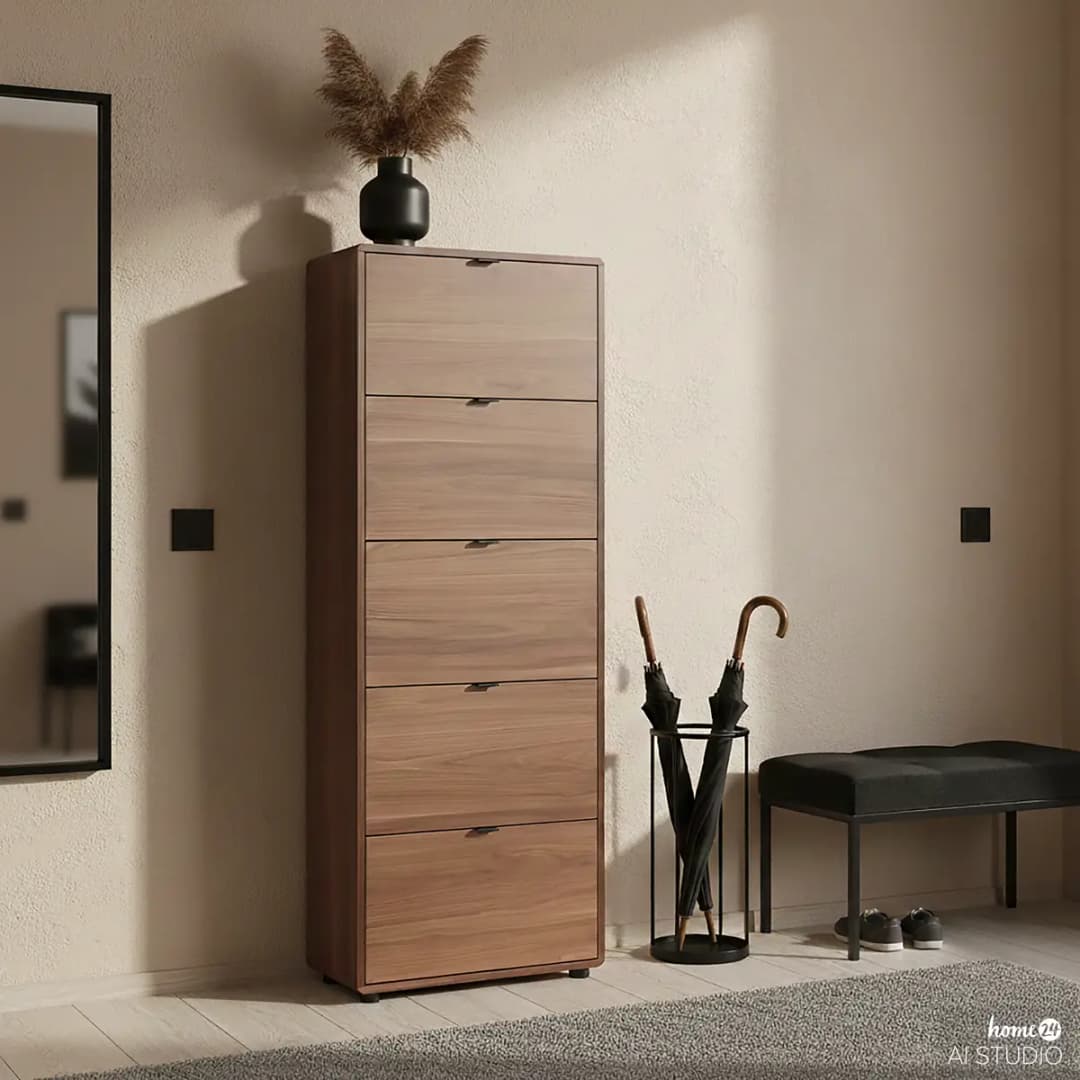 Furnierter Schuhkipper Guabay | Holztöne