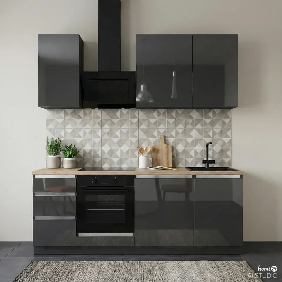 loftscape Küchenzeile Karpaty 210 cm | Grau