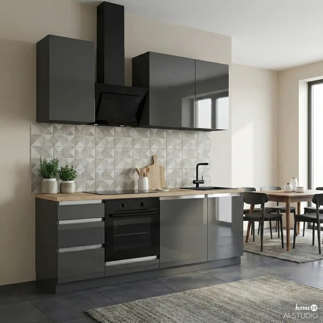 loftscape Küchenzeile Karpaty 210 cm | Grau