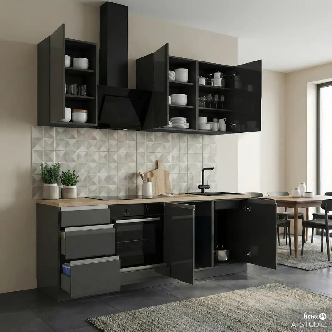 loftscape Küchenzeile Karpaty 210 cm | Grau