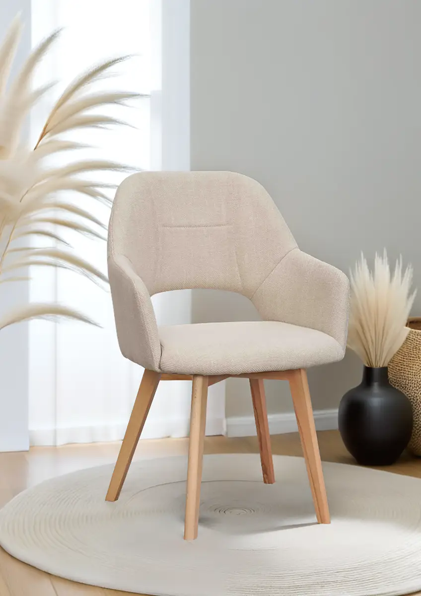 Drehbarer Esszimmerstuhl Stade 2er-Set | Beige