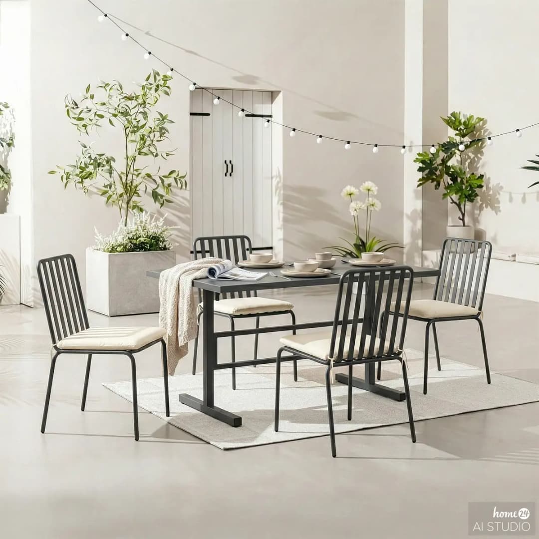 Jardi Gartenessgruppe Kuna 5-teilig Typ A | Grau