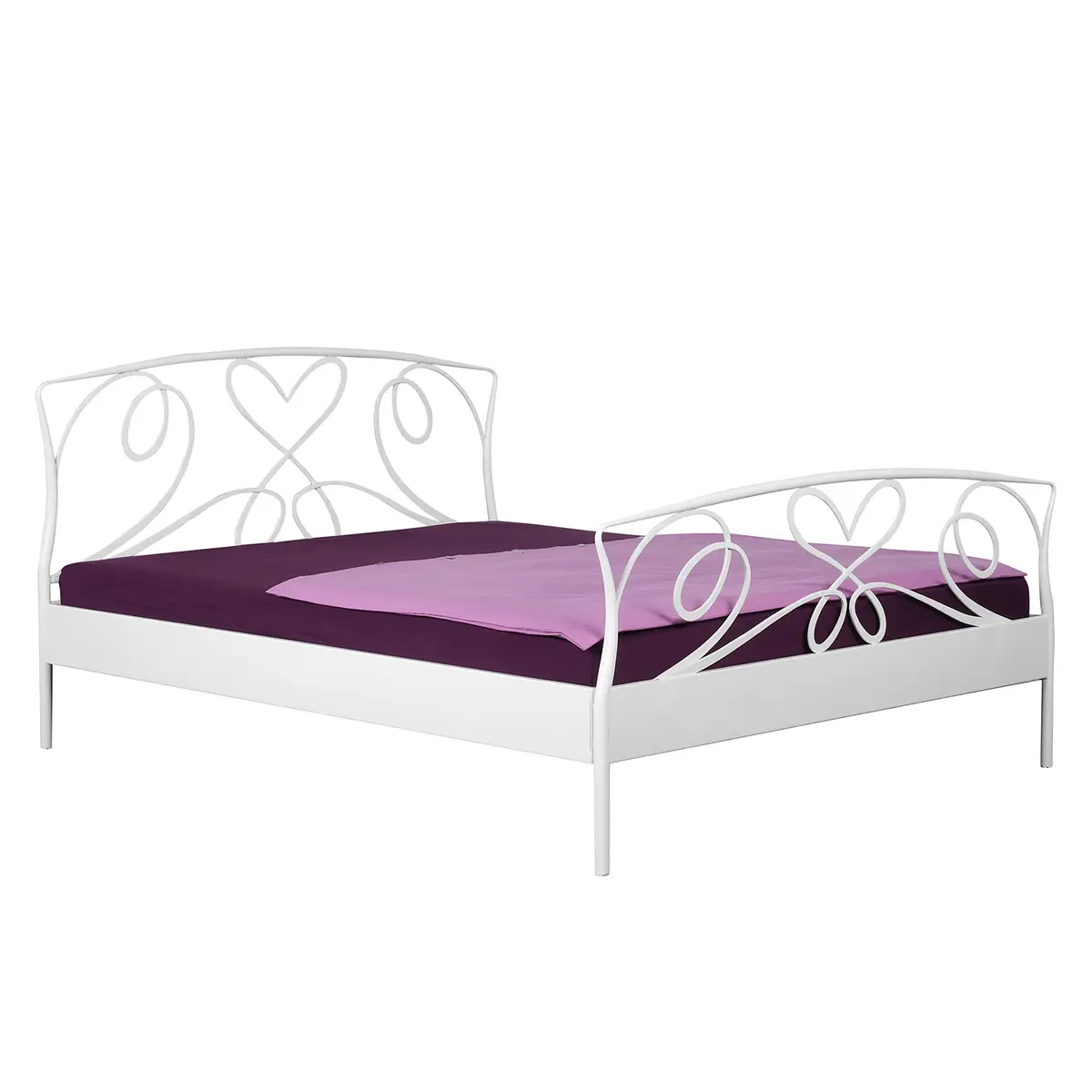 Bett Toscana 160 x 200cm Eisen, lackiert Weiß Antik Weiß | Weiß