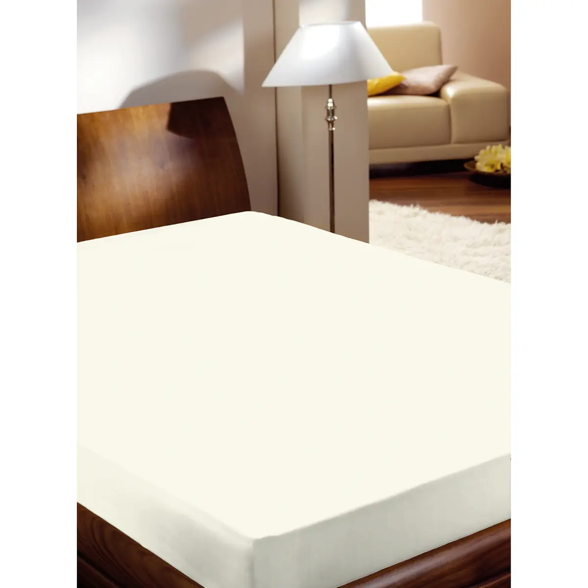 Luxus-Satin-Spannbetttuch Puck | Beige
