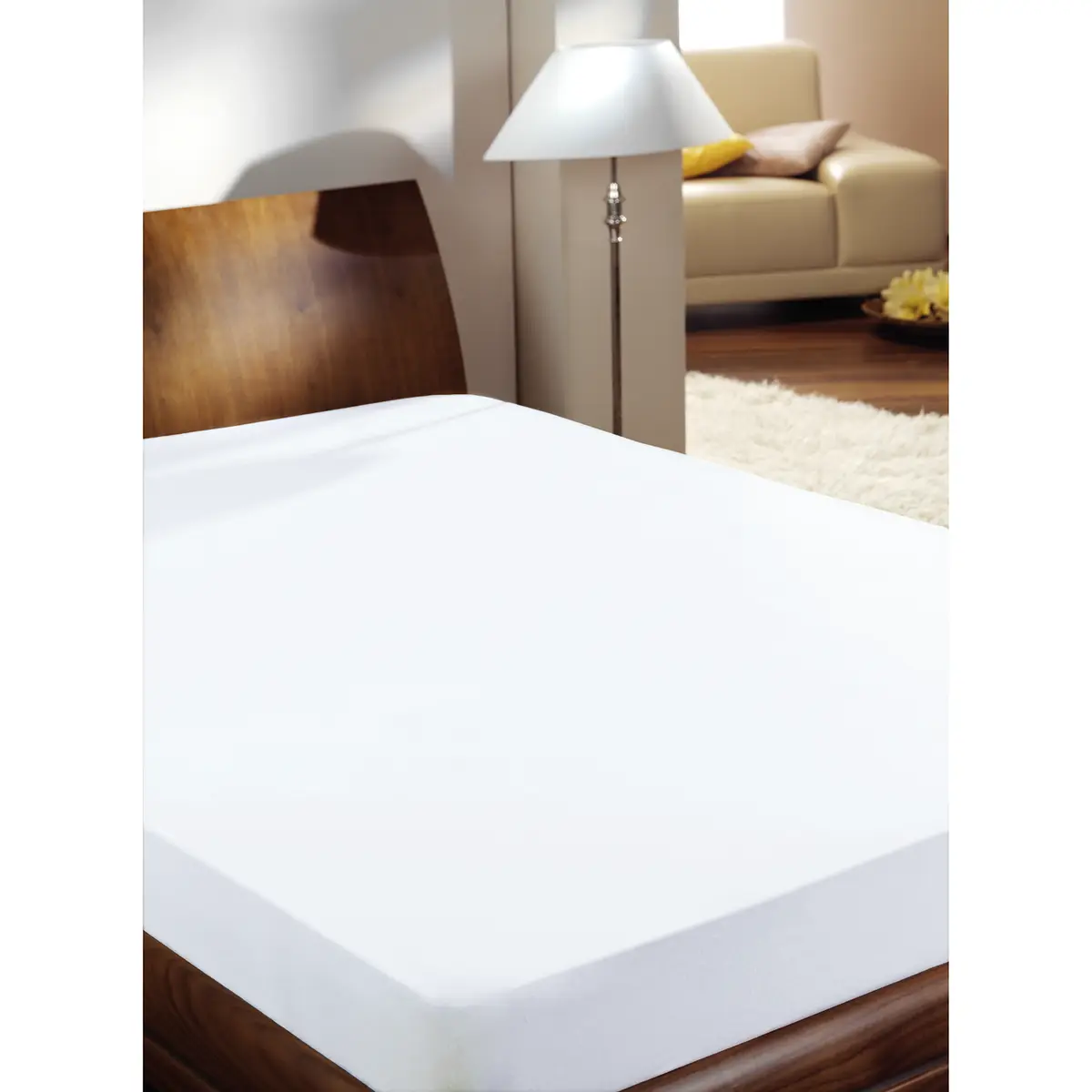 Luxus-Satin-Spannbetttuch Puck | Weiß
