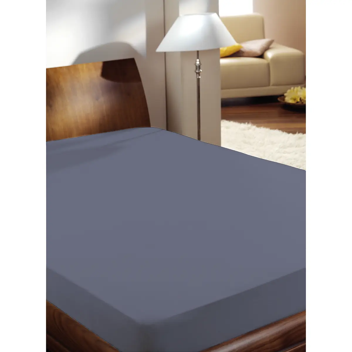 Luxus-Satin-Spannbetttuch Puck | Grau