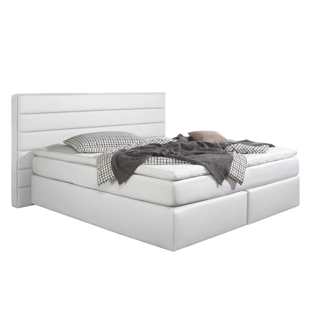 Boxspringbett Ingebo Kunstleder 180 x 200cm | Weiß