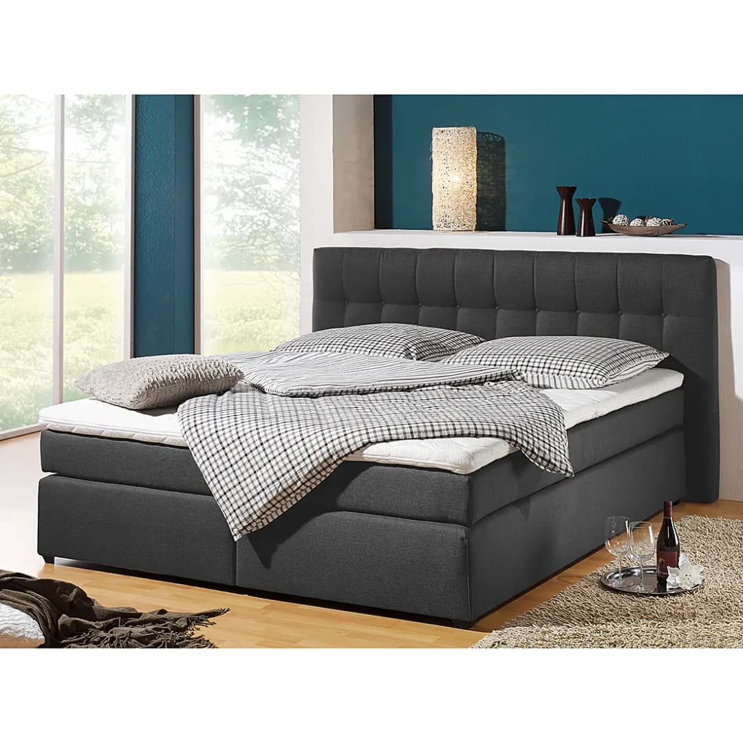 home24 Boxspringbett Jean | Grau