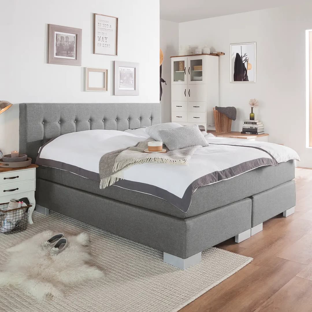 Boxspringbett Loimaa | Grau
