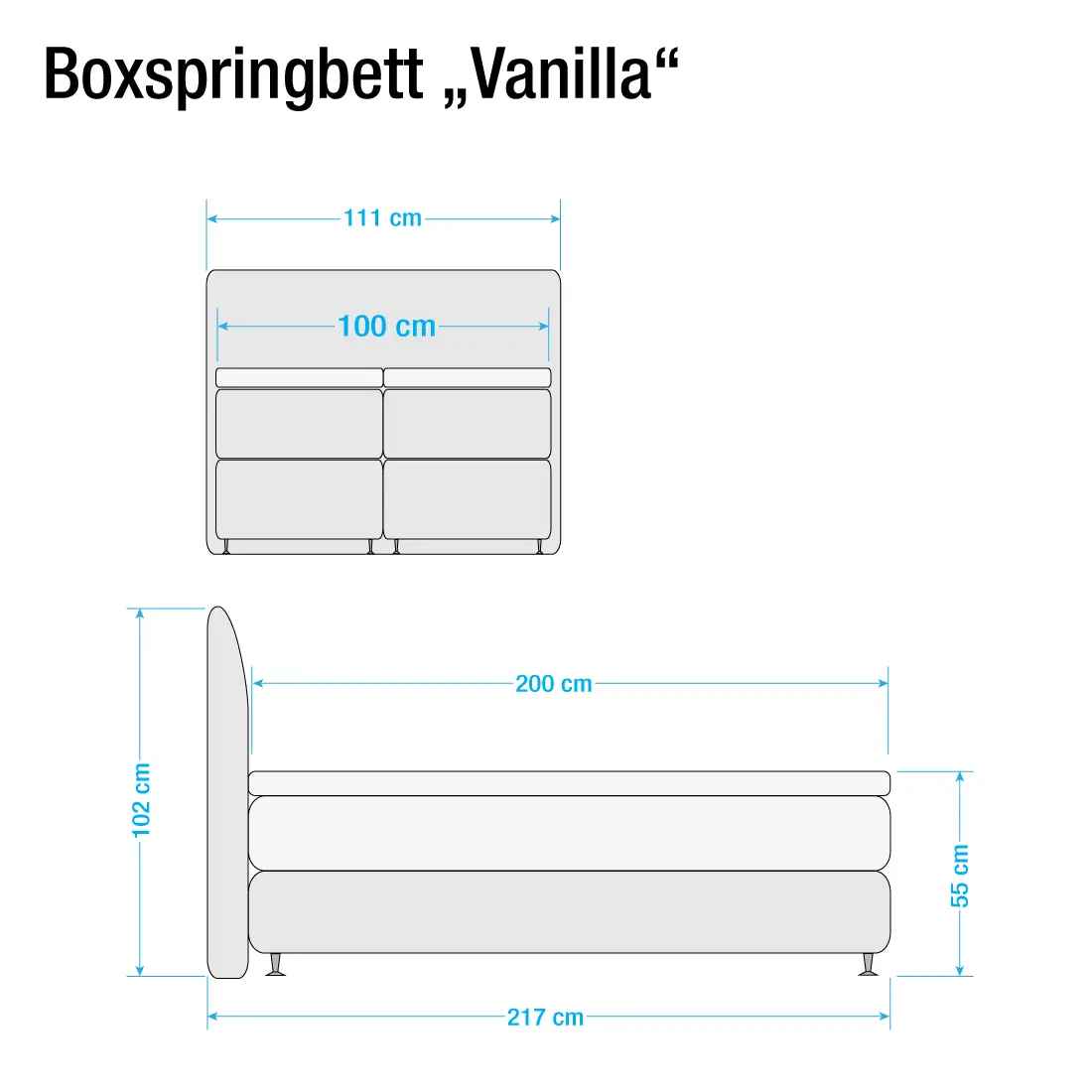 Boxspringbett Valea | Braun