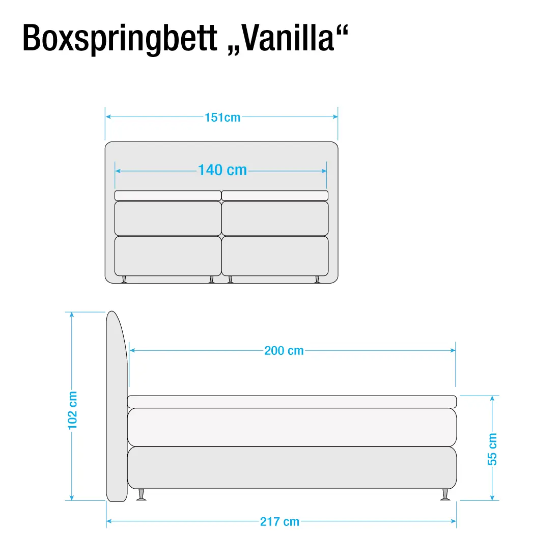 Boxspringbett Valea | Braun