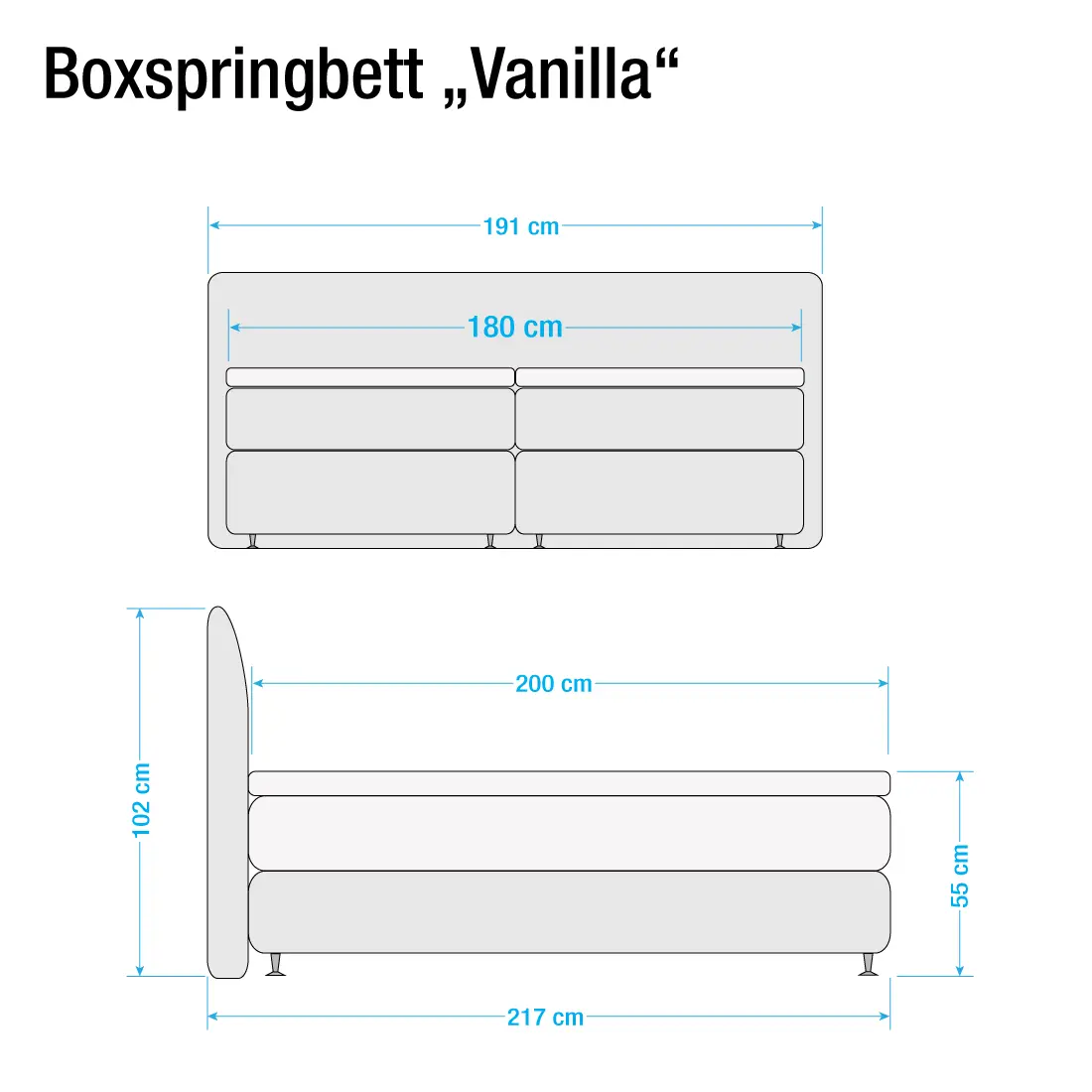 Boxspringbett Valea | Mehrfarbig