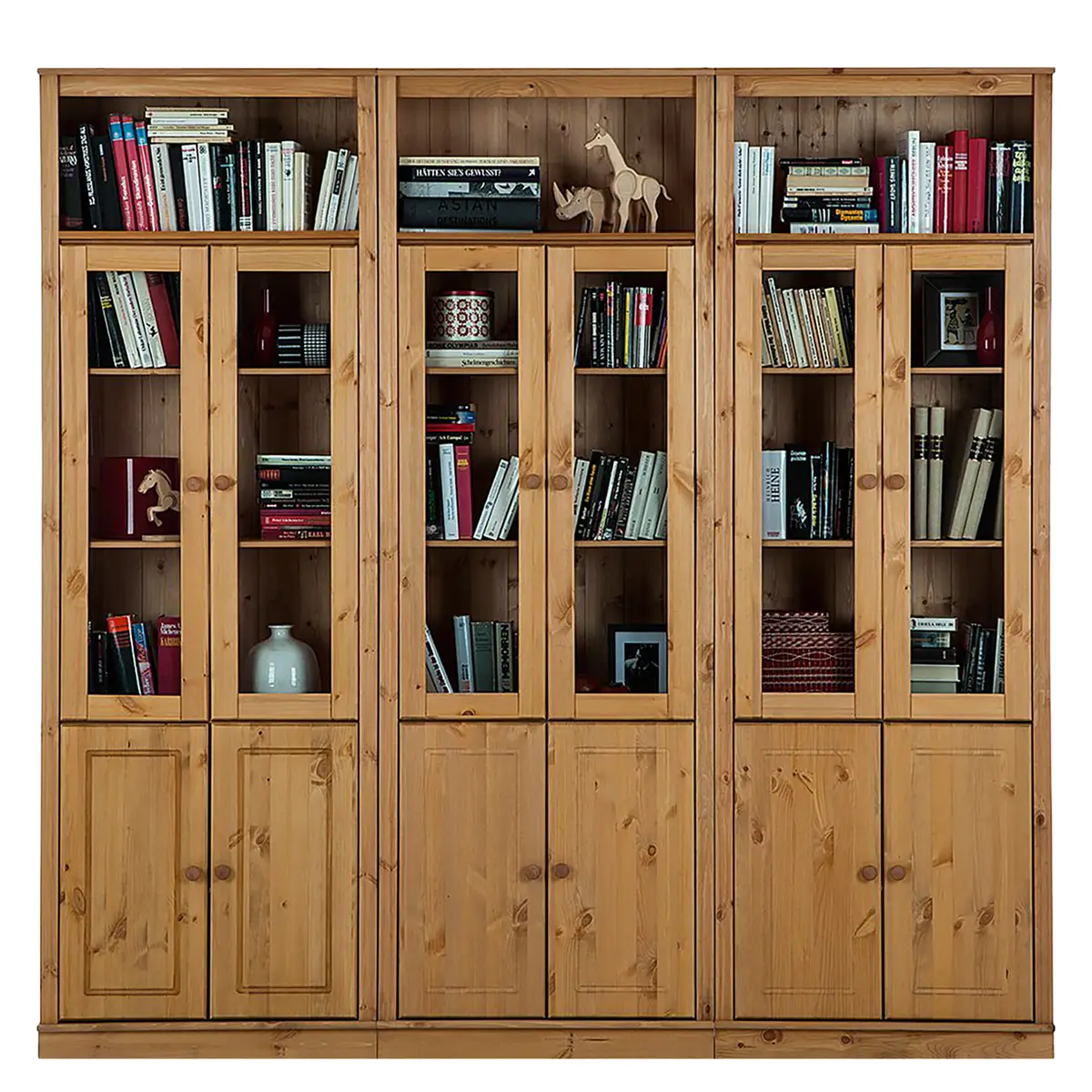 Massive Bücherwand Typ E | Braun