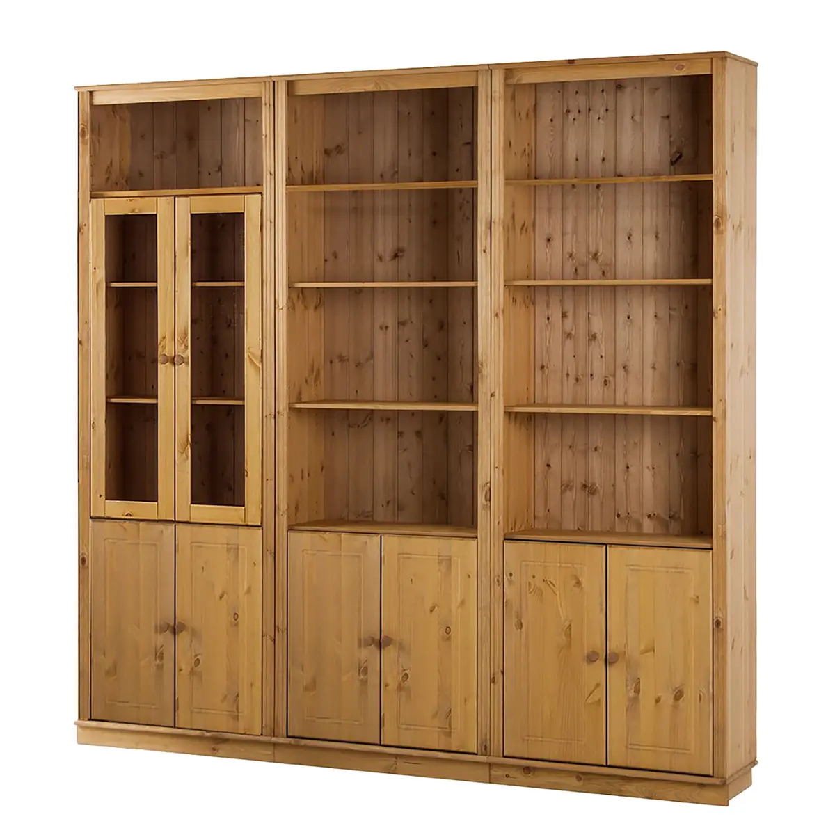 Massive Bücherwand Typ F | Braun