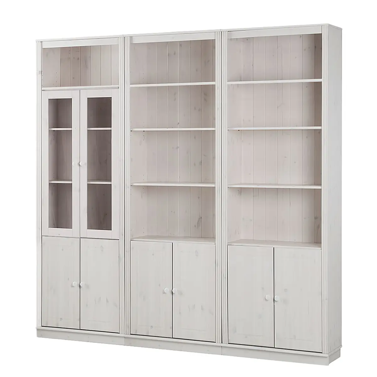 Massive Bücherwand Typ F | Weiß