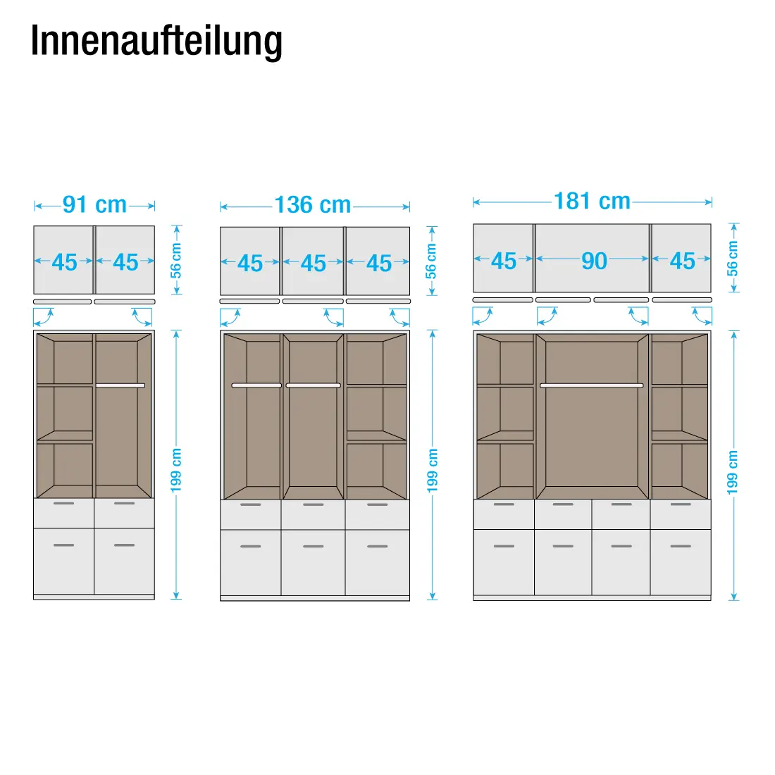 Drehtüren-/Kombischrank Bremen | Holztöne