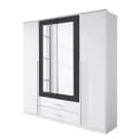 Drehtürenschrank Krefeld 181cm Weiß/Alpinweiß/Graumetallic