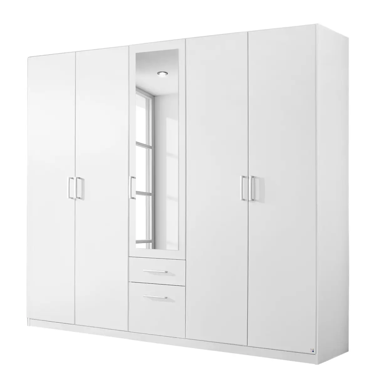 Drehtürenschrank Bingen Typ A 226cm Weiß/Alpinweiß | Weiß