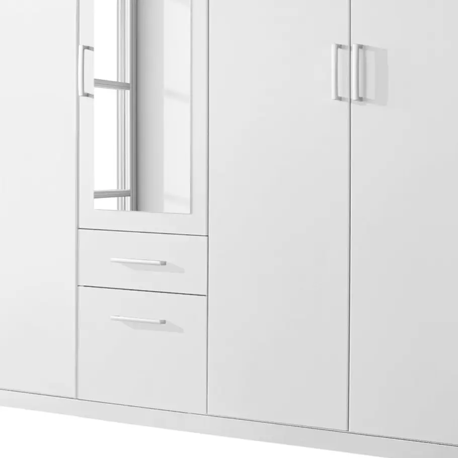 Drehtürenschrank Bingen Typ A 226cm Weiß/Alpinweiß | Weiß