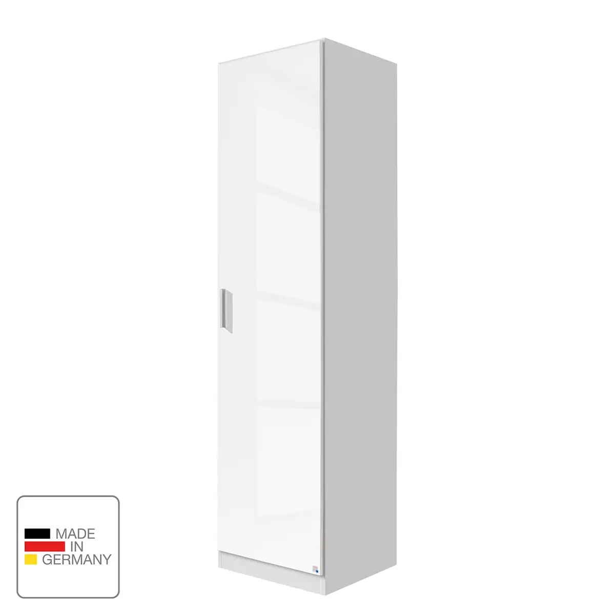Drehtürenschrank 47cm Weiß/Alpinweiß/Hochglanz Weiß | Weiß