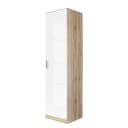 Drehtürenschrank 47cm Weiß/Beige/Eiche Sonoma Dekor/Hochglanz