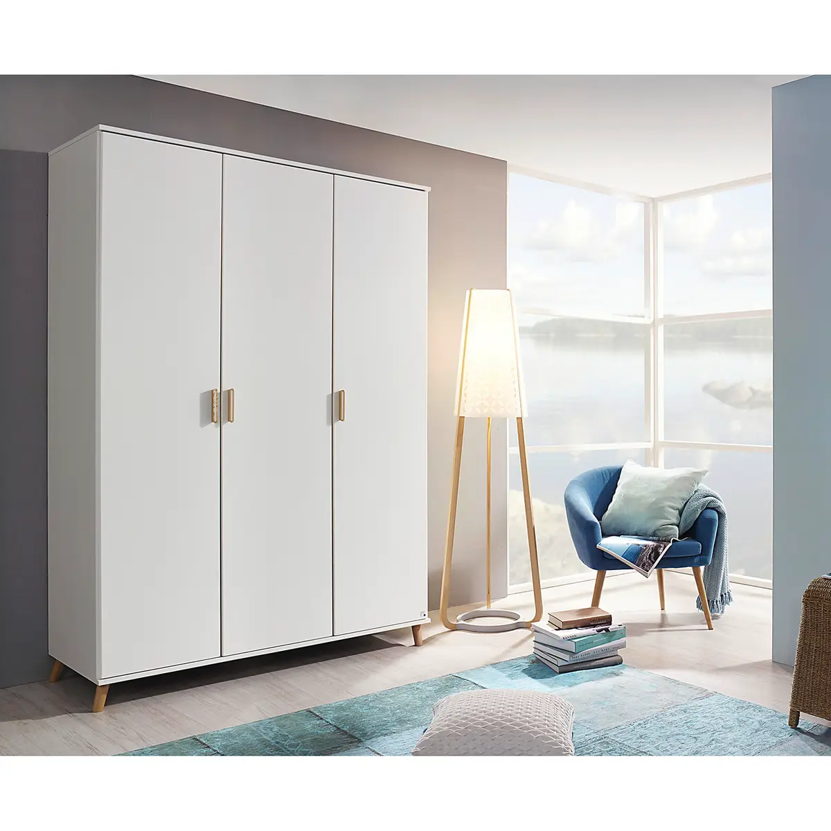 Drehtürenschrank Falun | Weiß