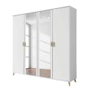 Drehtürenschrank Falun mit Spiegel 181cm Weiß | Weiß