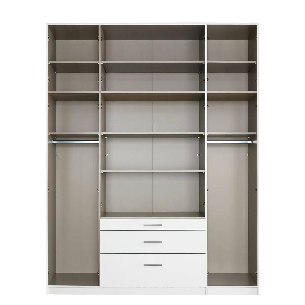 Drehtürenschrank 181cm Weiß/Alpinweiß ohne Spiegeltür/-en