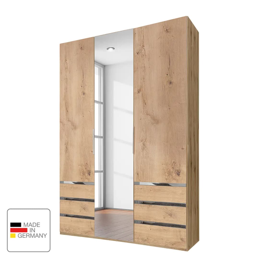 Drehtürenschrank Level 36A 150 x 236cm Beige/Plankeneiche
