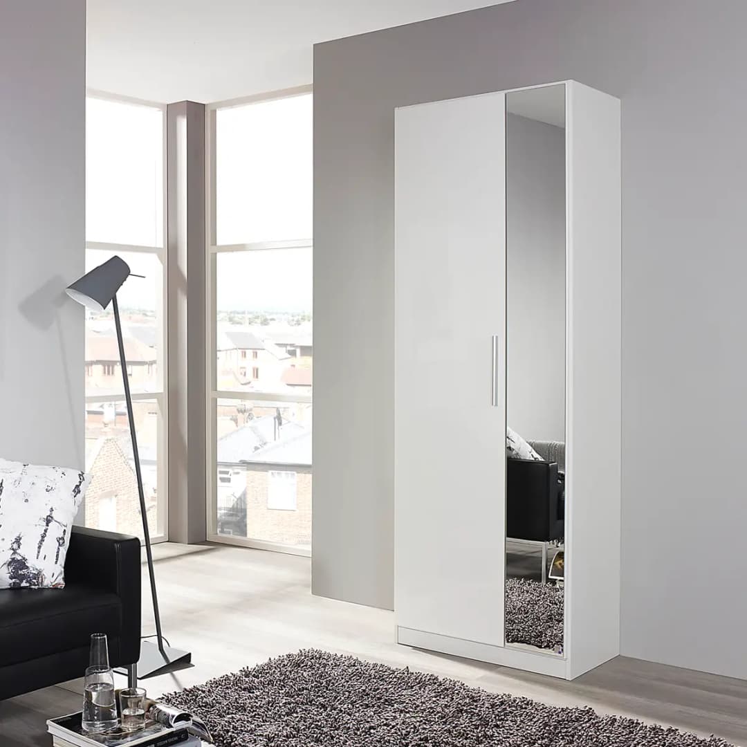 Drehtürenschrank Minosa I 69cm Weiß | Weiß