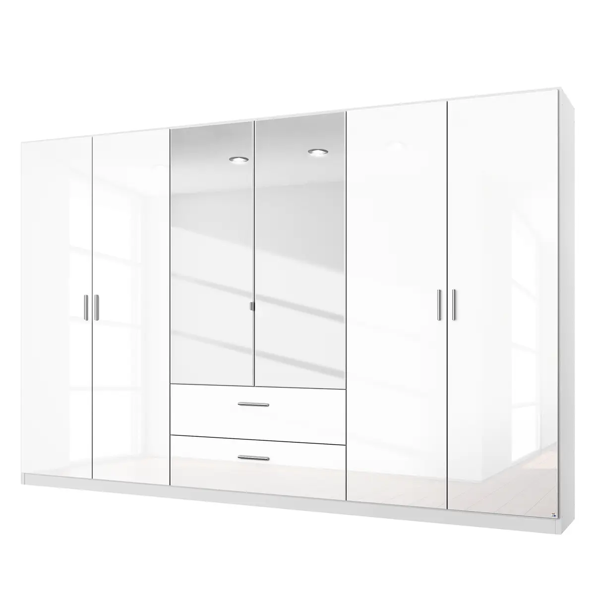 Drehtürenschrank Passau 271cm Weiß | Weiß