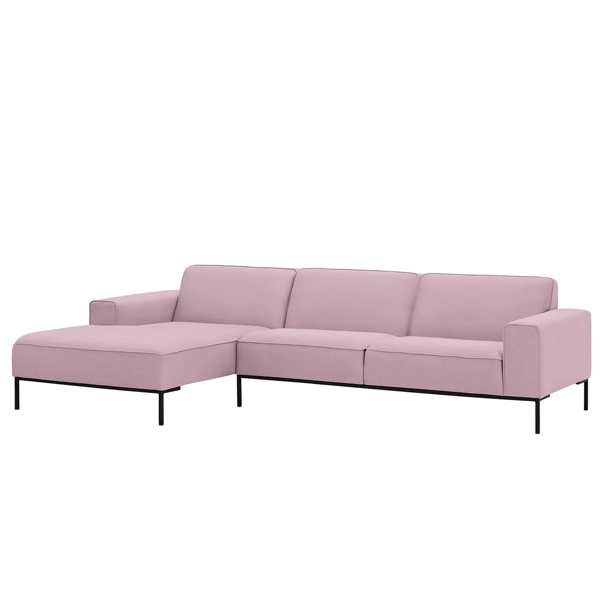 Ecksofa II Webstoff Pink/Rosa Stoff Floreana | Rosa