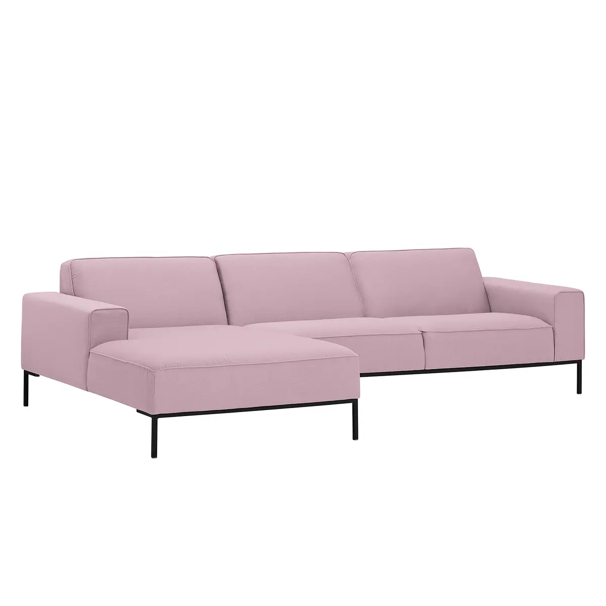 Ecksofa II Webstoff Pink/Rosa Stoff Floreana | Rosa