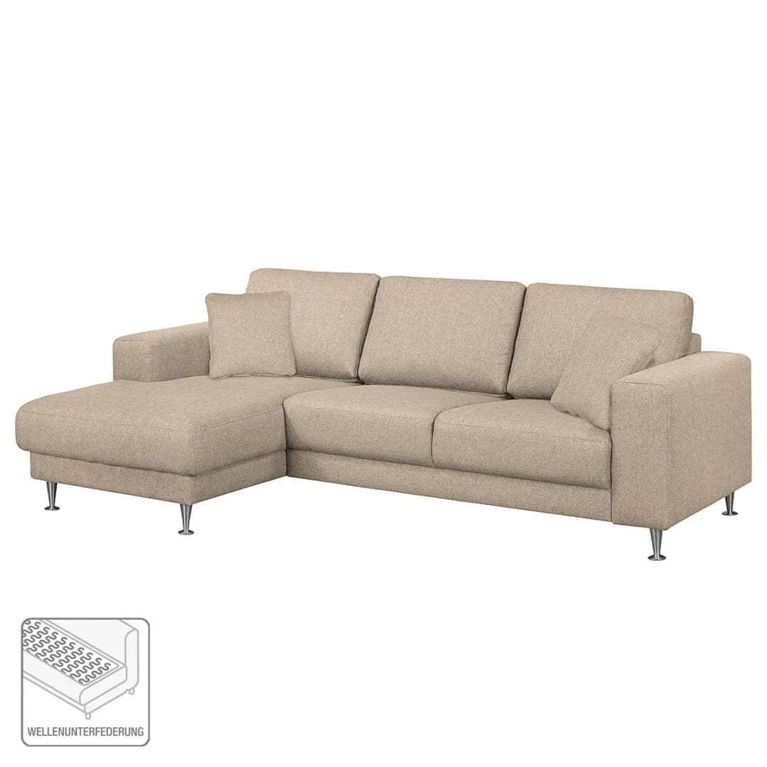Ecksofa II Strukturstoff Beige/Kaschmir | Beige