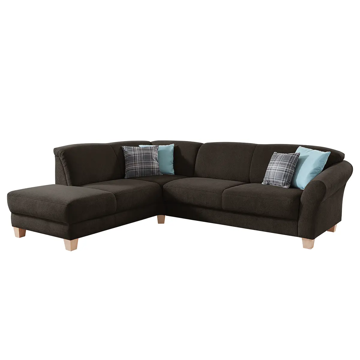 Ecksofa Webstoff Braun/Espresso | Braun