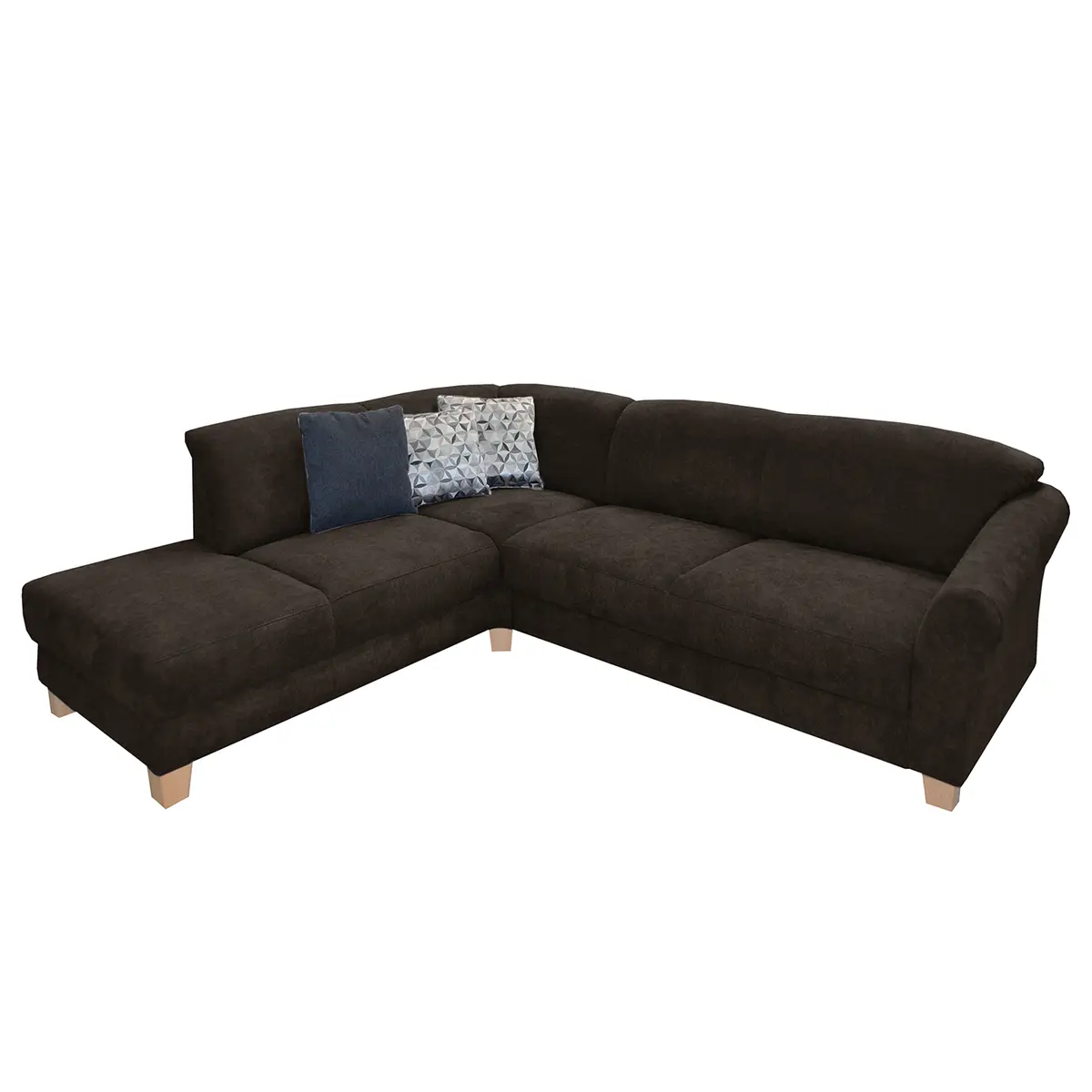 Ecksofa Webstoff Braun/Espresso | Braun
