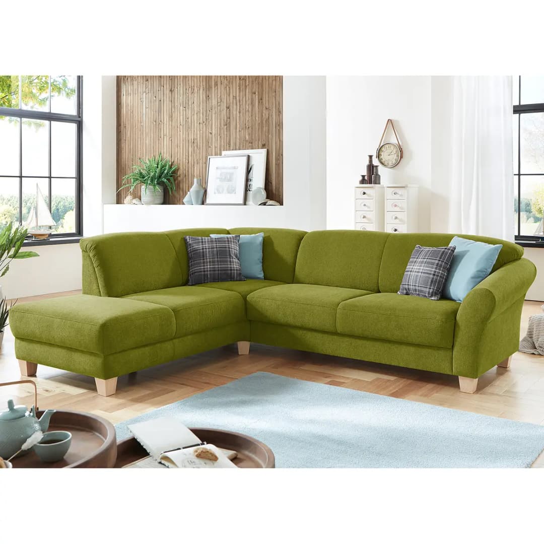 Ecksofa Webstoff Grün/Grasgrün | Grün