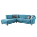 Ecksofa Webstoff Blau/Hellblau | Blau